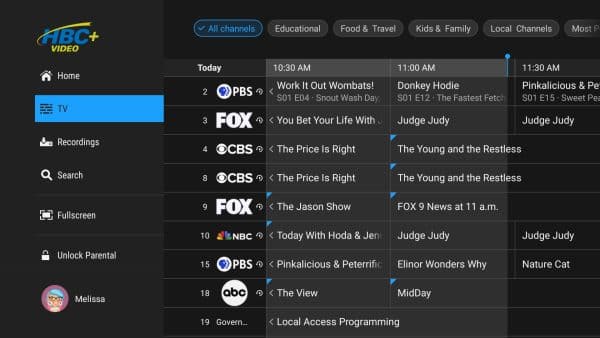 Hbc+ Video App Menu