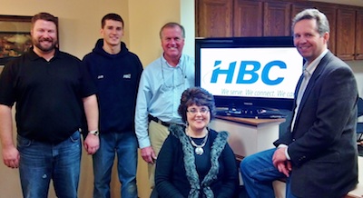 Pictured Left To Right: Josh Ahlbrecht, Josh Kronebusch, Tom Dwelle, Cynthia Youmans, And Jerry Olson