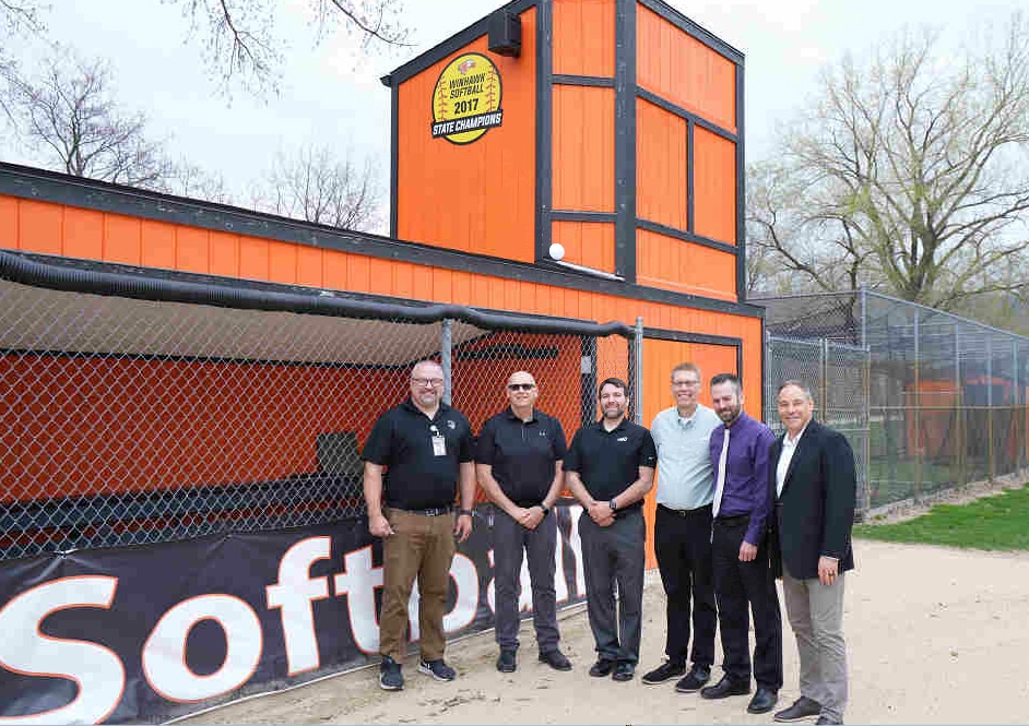 (Pictured Left To Right Are Wshs Director Of Activities And Transportation Casey Indra, Waps Director Of Information Systems Kevin Flies, Hbc Operations Manager Joe Glende, Hbc Community Relations Manager David Dicke, Waps Superintendent Brad Berzinski, Hbc President Dan Wigger.)